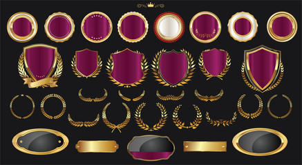 Luxury gold and silver design elements collection