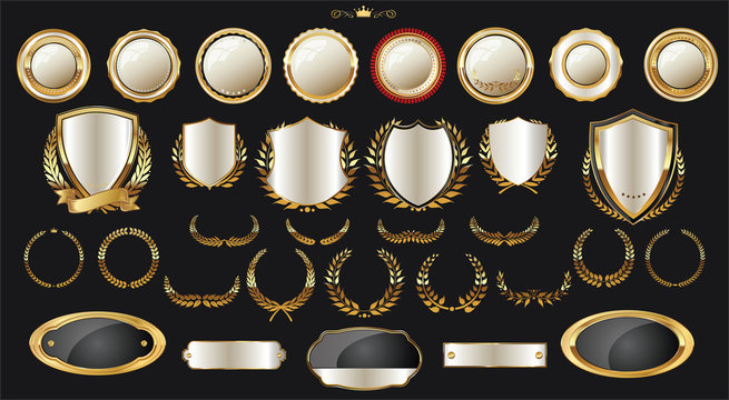 Luxury gold and silver design elements collection