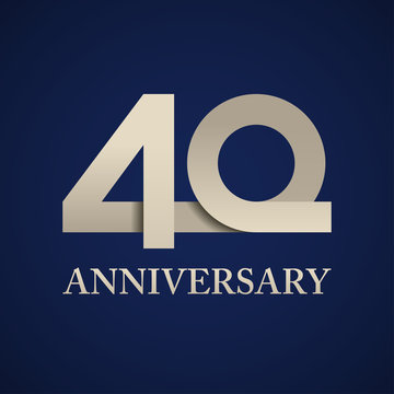 40 years anniversary paper number vector