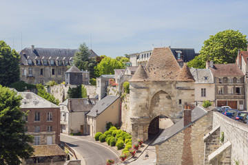 Looking inside the Porte d'Ardon viewed from the city wall of Laon