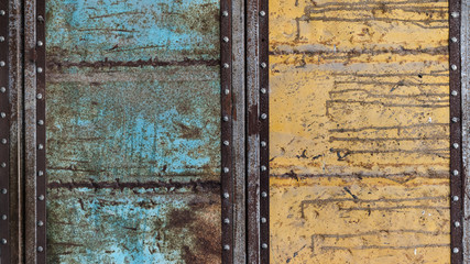 Old grunge color metal wall