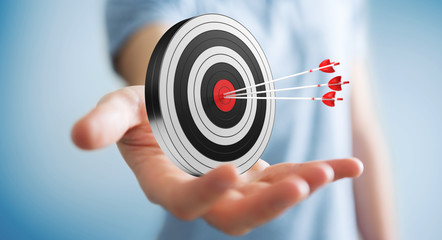 Businessman using 3D rendering target