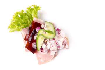 Danish specialties and national dishes, high-quality open sandwich