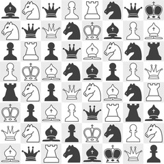 Seamless pattern with chess pieces