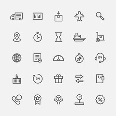 delivery vector flat design illustration set