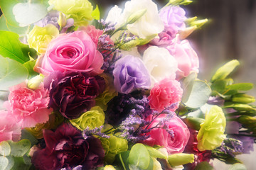 Composition with bouquet of flowers