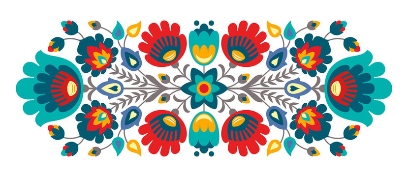 Polish folk flowers papercut decor
