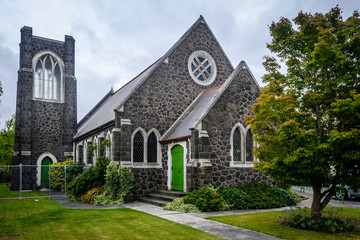 Fototapeta na wymiar A small church with in Christchurch, New Zealand