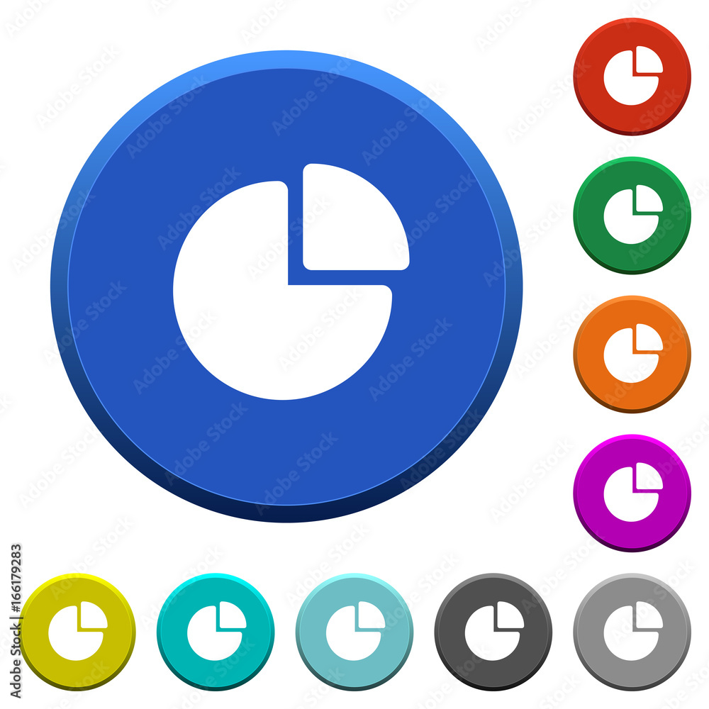 Poster pie chart beveled buttons