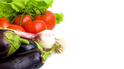 ripe vegetables for cooking isolated on white background