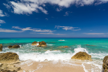 Pefkoulia beach in Lefkada