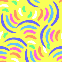 seamless pattern with colorful curve line brush, vector design