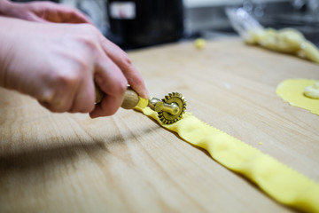 Making fresh ravioli