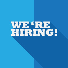 we are hiring text with long shadow design - talent acquisition
