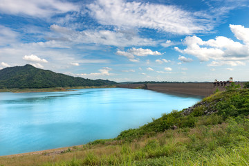 Beautiful landscape inside of Khun Dan Prakan Chon dam at Nakhon Nayok, Thailand