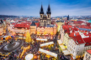 Naklejka premium Praga, Czechy - Jarmark Bożonarodzeniowy