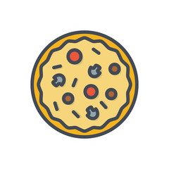 Pizza fast food colored icon