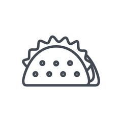 Fast food tortilla taco line icon