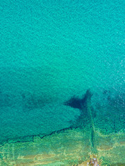 Aerial view of turquoise mediterranean sea