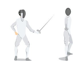 Isolated fencing athlete.