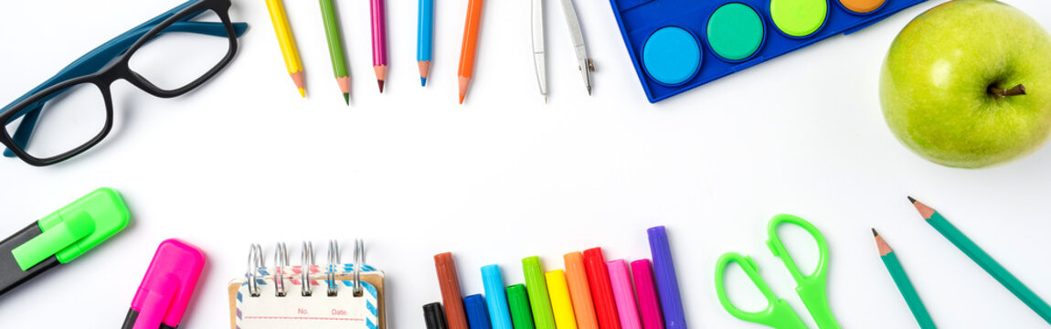 Back to school concept on white background