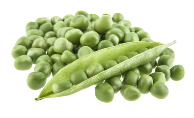 Peas isolated on white background
