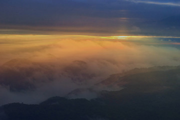 Morning mist is a natural phenomenon. When hot air hits cold air.