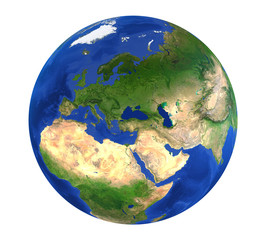 Earth Globe Europe View Isolated