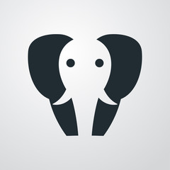 Icono plano elefante en fondo degradado