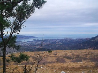 golfo di Trieste visto dall'altopiano carsico 