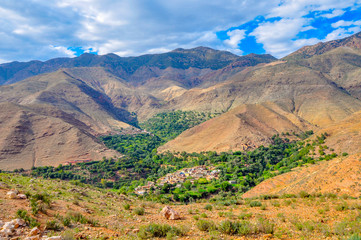 small, cozy villages in mountains of the atlas in Morocco