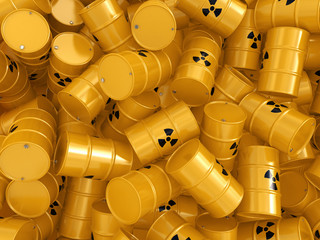 3D rendering radioactive barrels © apopium