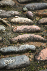 Full Frame Shot Of Pebble pavement in Lishui,Zhejiang province,China.