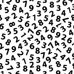 Seamless pattern from the hand drawn numerals.