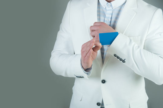 Empty business card in cuff