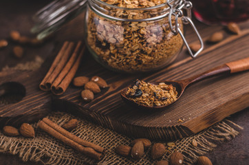 Baked granola with berries