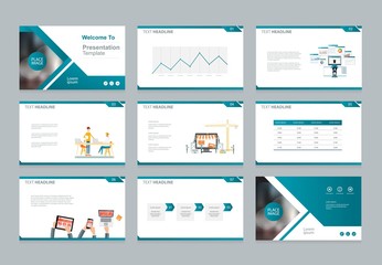 layout design template for business presentation , brochure page , and annual report page  with  cover background design and infographic elements template - obrazy, fototapety, plakaty