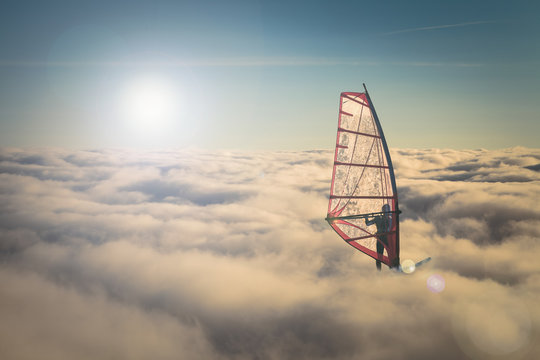 Faire de la planche &agrave; voile sur les nuage
