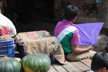 Simple life, playing with kite