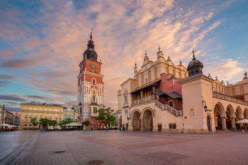 Fototapeta Krakow. Image of Market square Krakow, Poland during sunrise. obraz