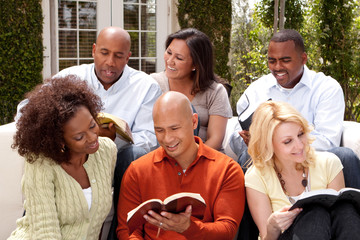 Obraz premium Women's small group Bible Study.