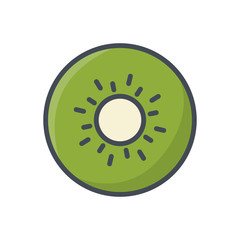 Food fruit kiwi slice colored icon