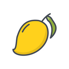 Fruits food mango colored icon