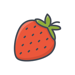 Food fruits strawberry colored icon