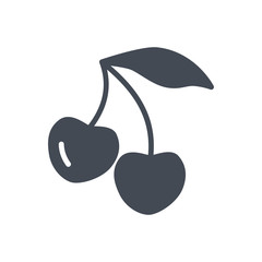 Fruits food cherry silhouette icon
