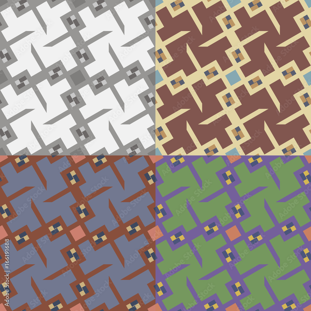Poster seamless patterns with geometric elements