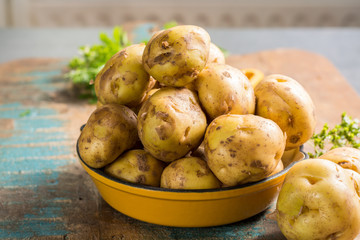 New harvest, fresh potatoes, ready to cook