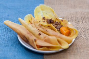 crape roll with pork