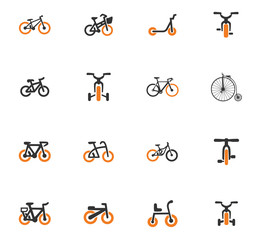 Bicycle type icons set