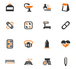 Drug store icons set